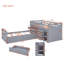 Lit mezzanine en forme de L avec 7 tiroirs et garde-corps complets-158539565