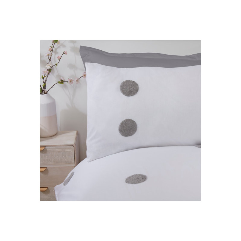 Beshore Polyester Solid Colour Duvet Cover Set with Pillowcases Included, Silver, King Duvet Cover + 2 Standard Pillowcases