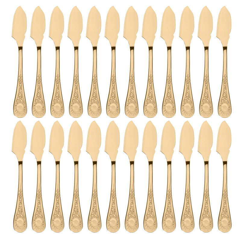 Diana Table Fish Knife - 24 Pieces , Gold