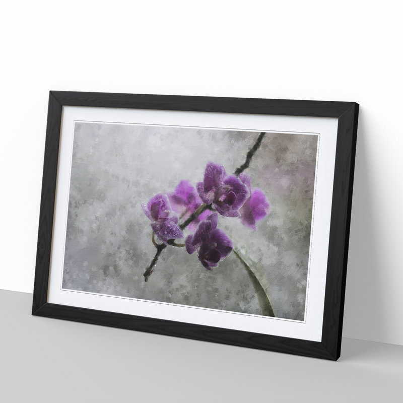 Orchid Flowers Vol.3 - Framed Print, 27cm H x 36cm W x 2cm D, Black Framed
