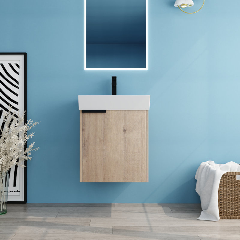 Catinia 18'' Single Bathroom Vanity with Ceramic Top