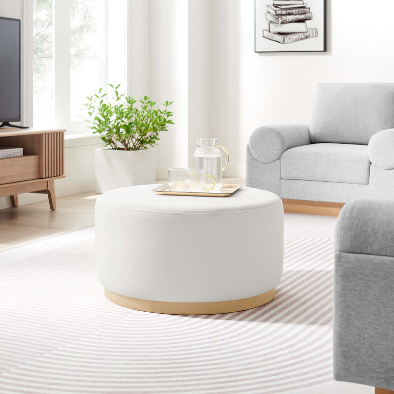 Repose-pieds rembourré Modway Tilden, Velours blanc
