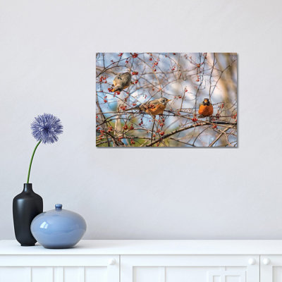 Spring Robins II 1 Piece Wrapped Canvas Wall Art