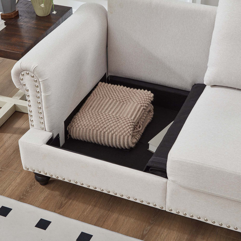 Canapé en tissu 59,5 po, Beige