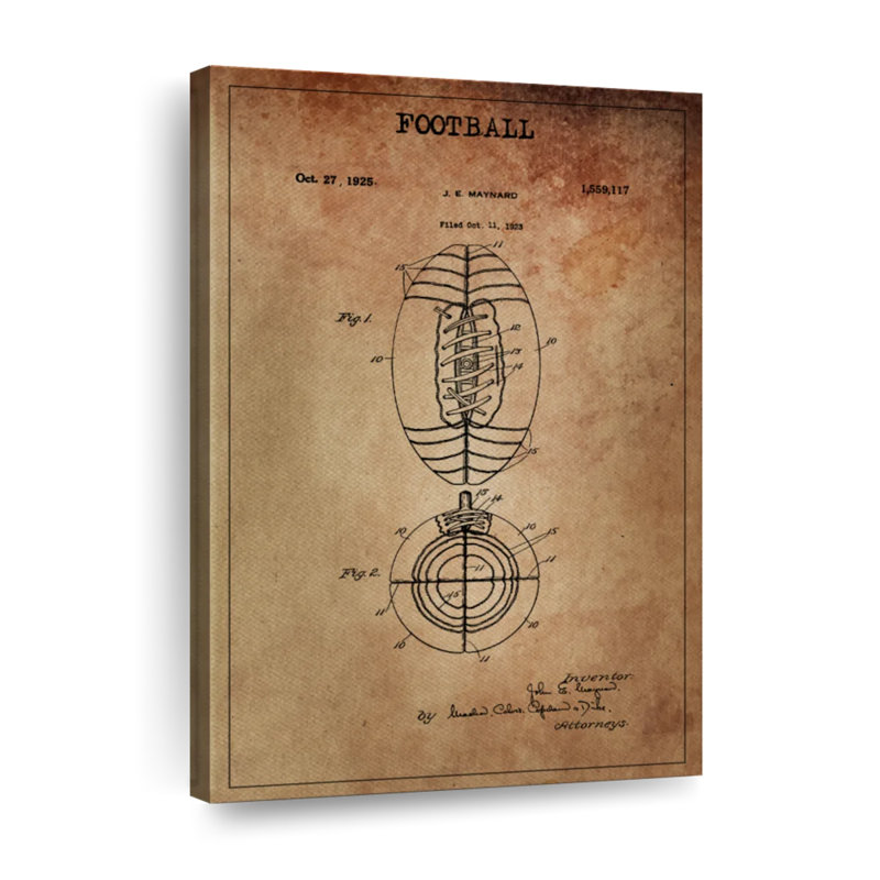 " Football Patent " by Patent Hunter, 48" H x 32" W 