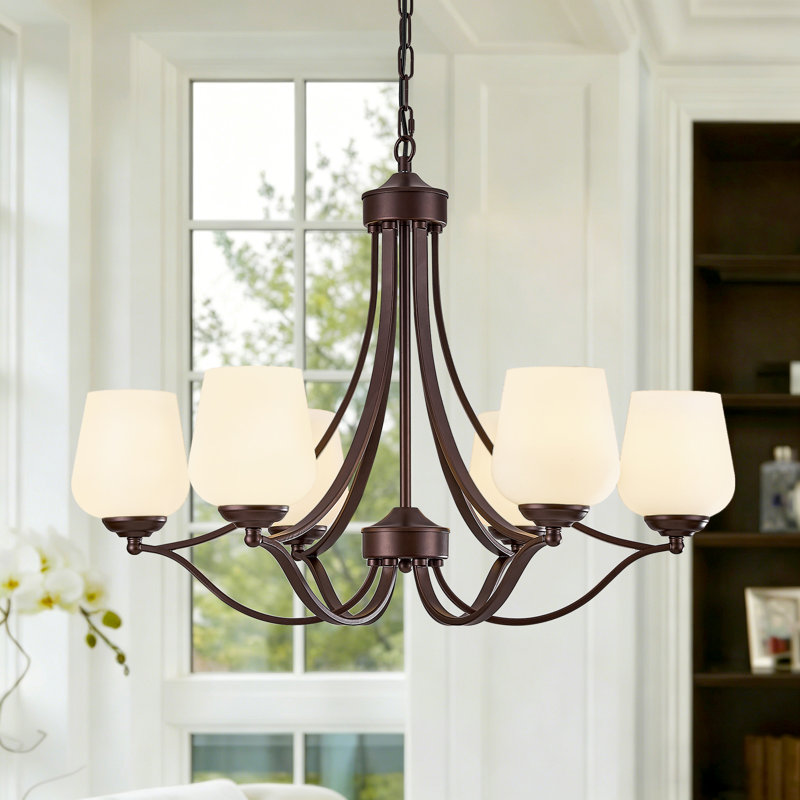 6 - Light Dimmable Classic / Traditional Chandelier, Oil Rubbed Bronze