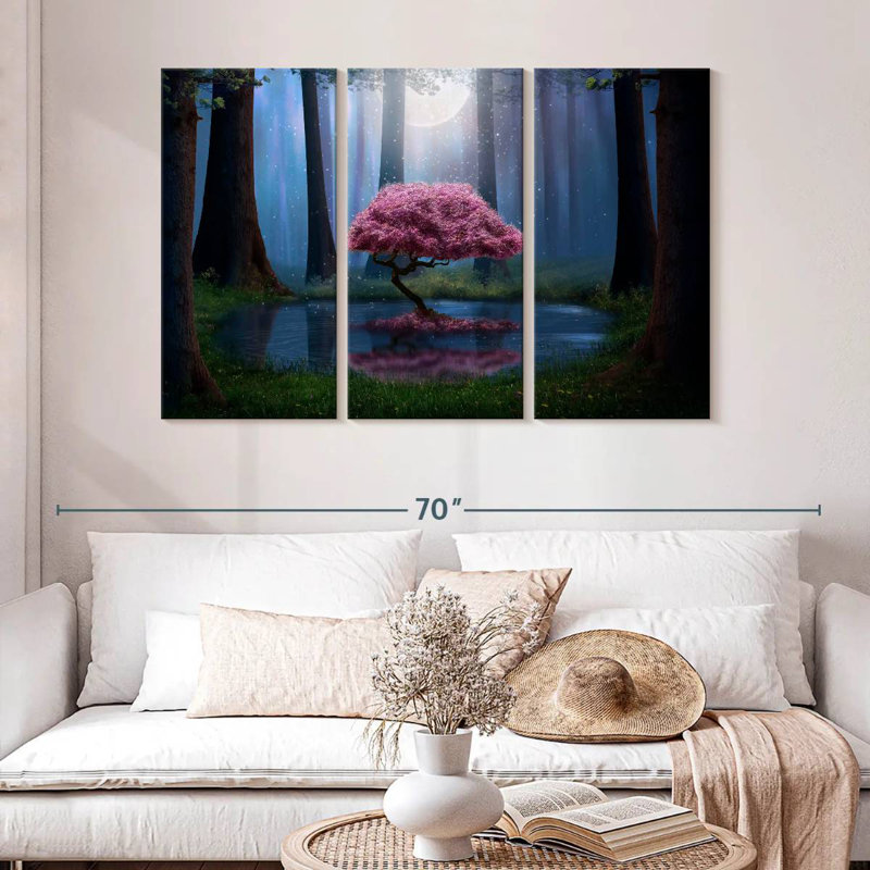 Kelan Enchanted Pink Tree, 32" H x 50" W