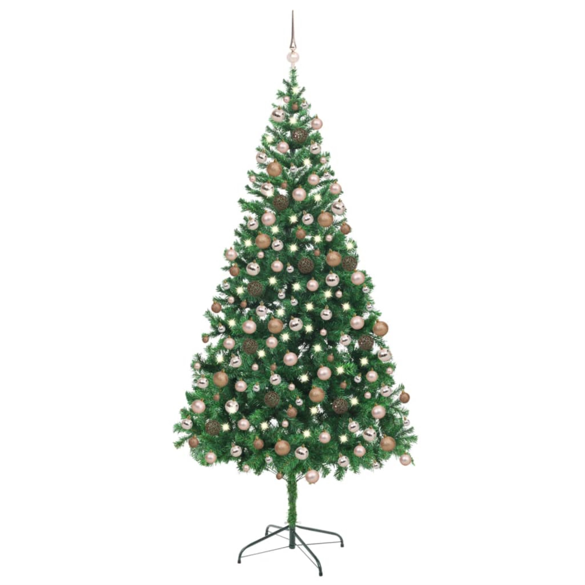 The Holiday Aisle® Artificial Half Pre-lit Christmas Tree with Ball Set ...