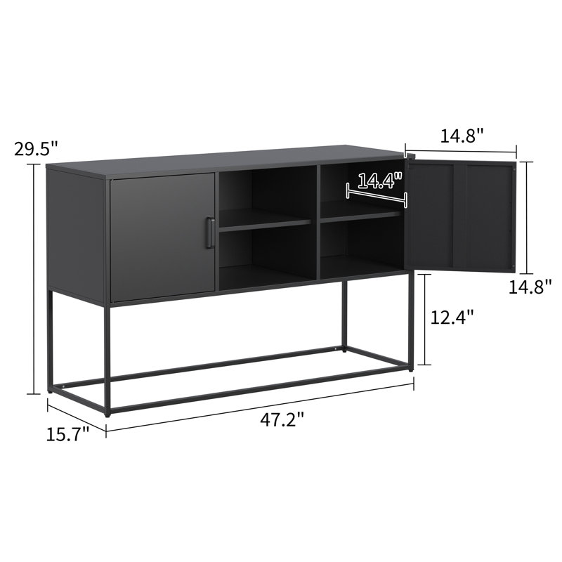 Console 47,18 po Mariaantonia, Noir