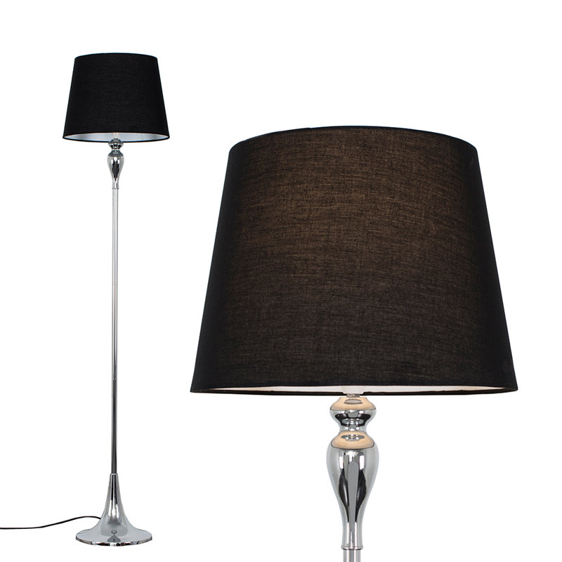 Latona 159cm Traditional Floor Lamp, Chrome, Beige, Yes