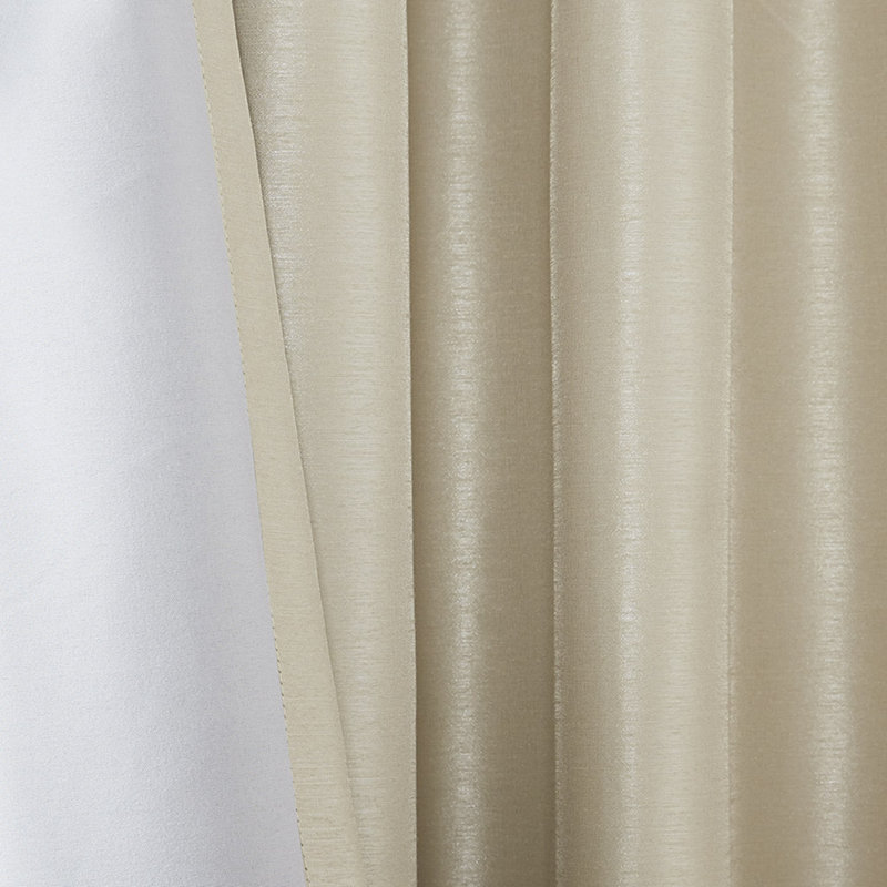 Karlita Champagne Faux Silk Single 50x84" Blackout Window Curtain Panel, 50" W x 84" L, Champagne