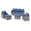 Ensemble de conversation pour patio avec coussins 7 personnes Mecayla -1427477742
