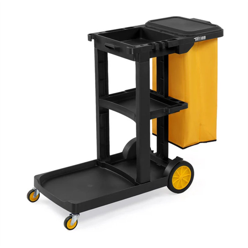 Petit chariot de nettoyage commercial 3 étages, Noir