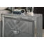 Table de chevet 2 tiroirs avec bordure miroir, argent