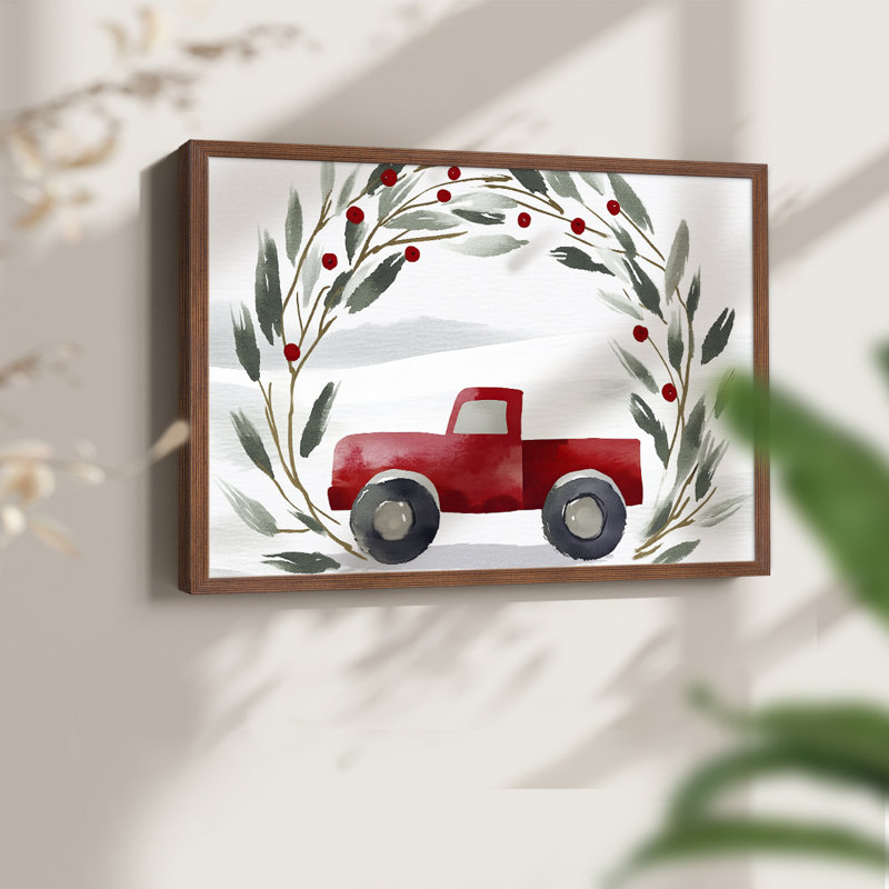 Art de Noël - DCXLVI - Reproduction encadrée - Restickable, H 16 po x l 20 po, Noyer
