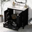30" Black Bathroom Vanity with Single Undermount Sink, Solid Wood Frame with Soft Closing Doors and Drawer-2044449782