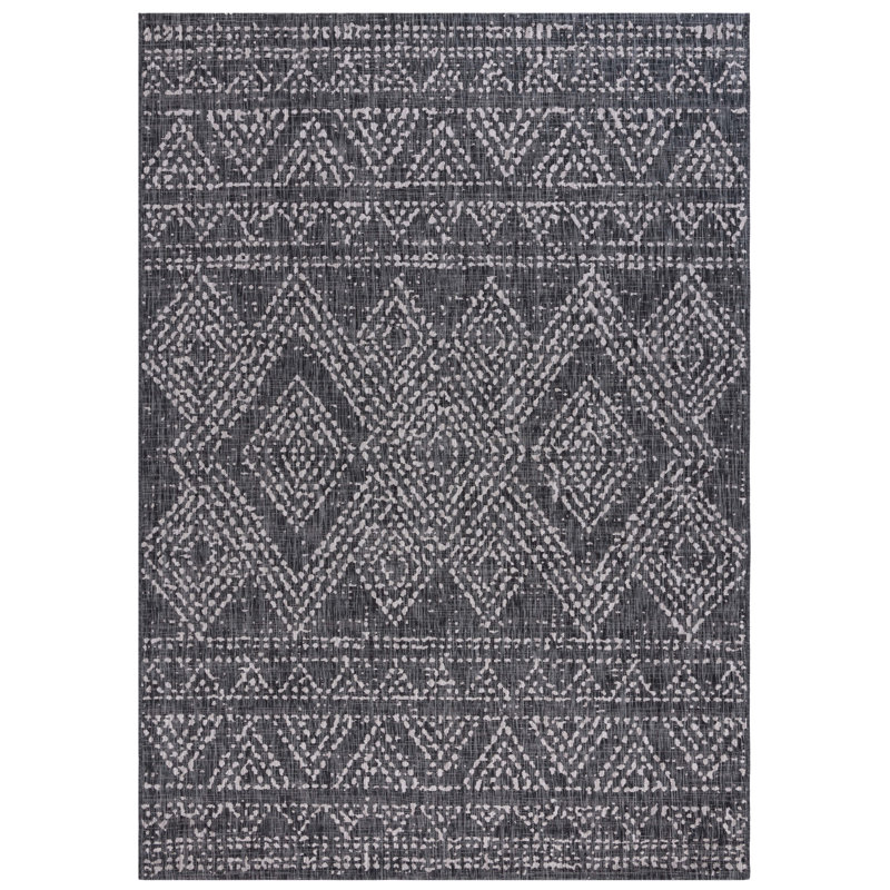 Tapis d'intérieur / extérieur à motif géométrique Hayna, Rectangle 5 pi 3 po x 7 pi 7 po