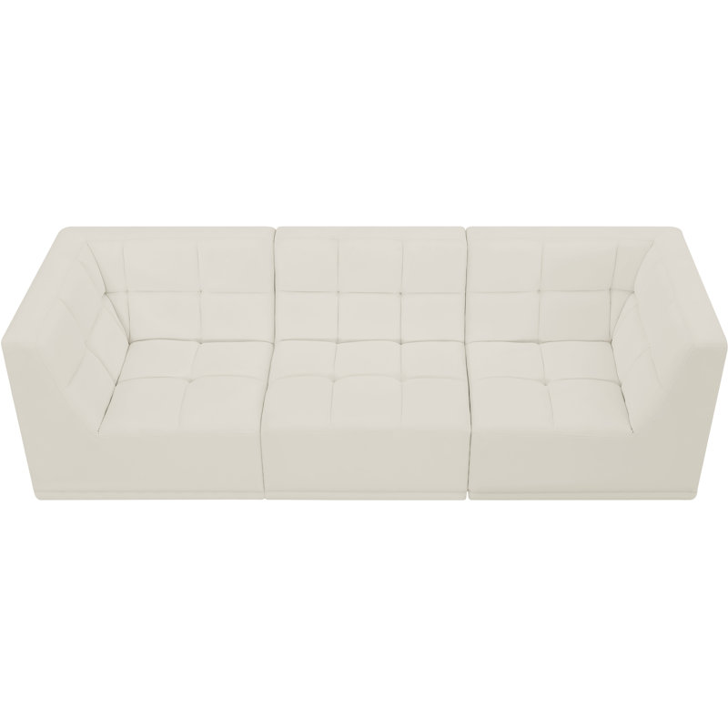 Causeuse Chesterfield Hildy, Velours crème