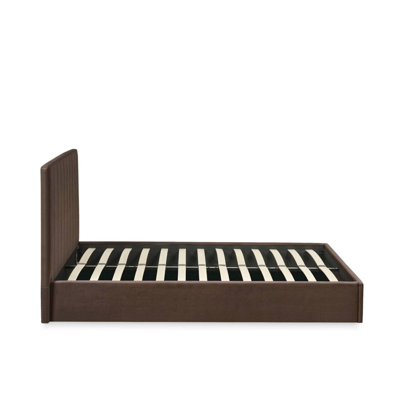 Linen Upholstered Ottoman Bed Frame, Kingsize (5'), Brown