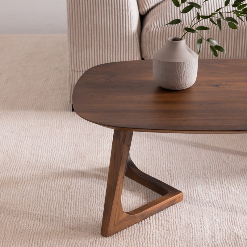 Godenza Solid Wood Coffee Table, Walnut, 14.75" H x 42" L x 27.5" W