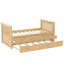 Lit plateforme simple avec tiroirs et lit gigogne - lit de jour en bois massif, sans sommier, design élégant pour un rangement intelligent-1713422807
