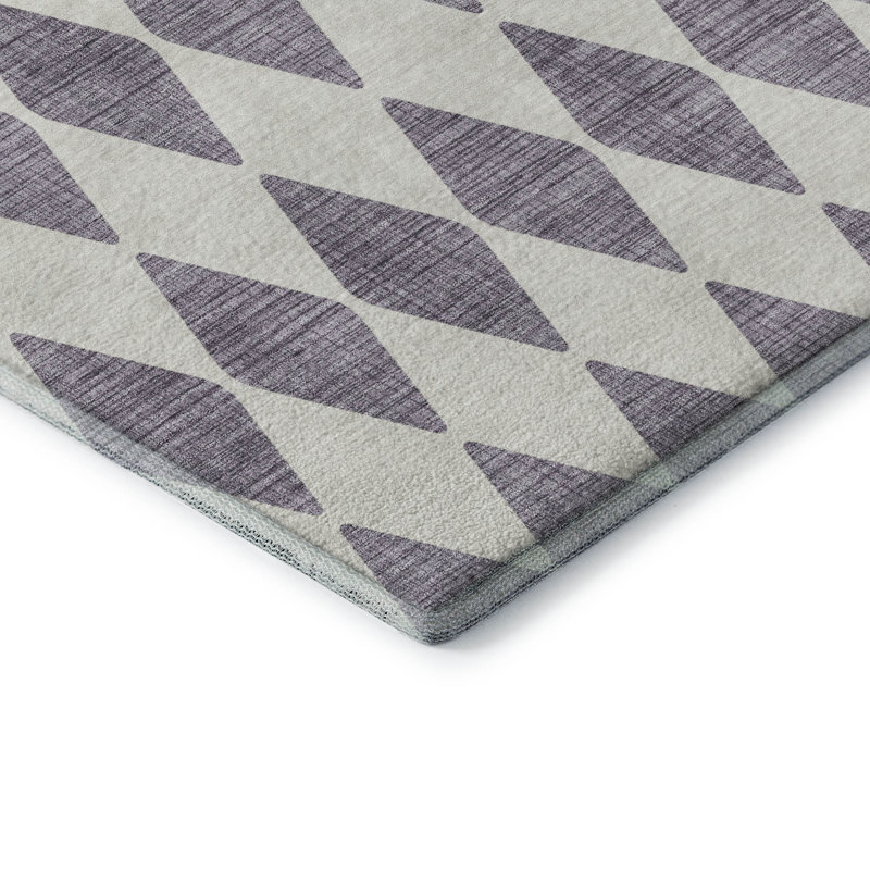 Tapis mauve Premium lavable à la machine Cerrito AMF578, Rectangle 5 pi x 7 pi 6 po