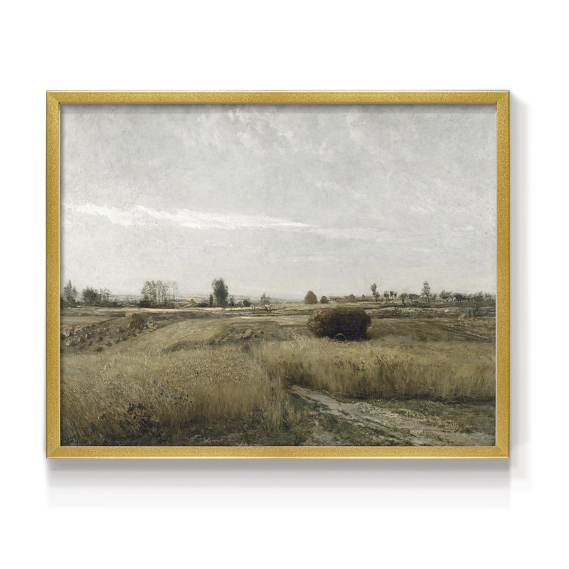 Paysages rétro-DCLXV III - impression encadrée - réaménageable, H 16 po x l 20 po, Or