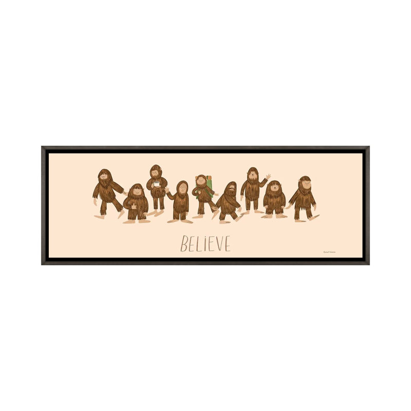 Believe - reproduction d'art murale - toile encadrée, 72" x 24", Framed Canvas, Grey