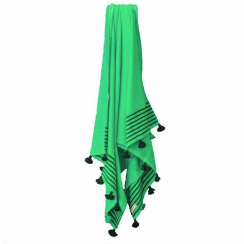 Serviette de plage en coton turc Metalia, Vert