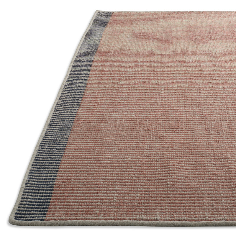 Bousta Wool Striped Area Rug in Orange/Yellow/Gray, Rectangle 9' x 12'