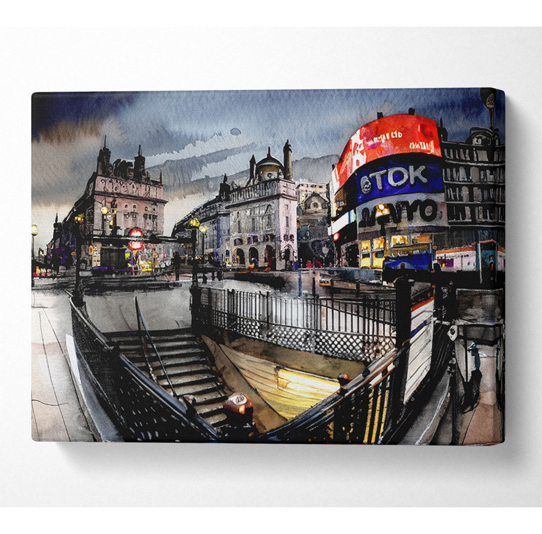 Piccadilly Circus London im Winter - Kunstdrucke auf Leinwand