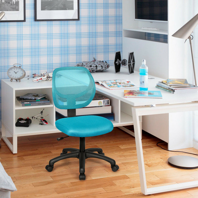 Albreda Modern Computer Task Chair with Adjustable Height and Swivel Casters, Blue