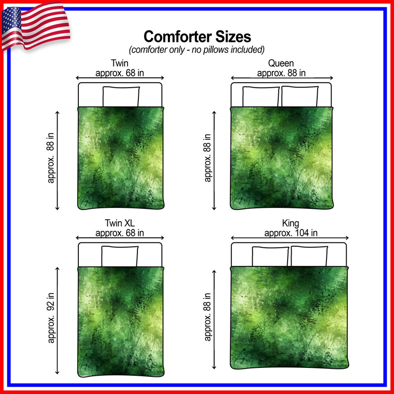 Green Abstract Texture Comforter, Twin