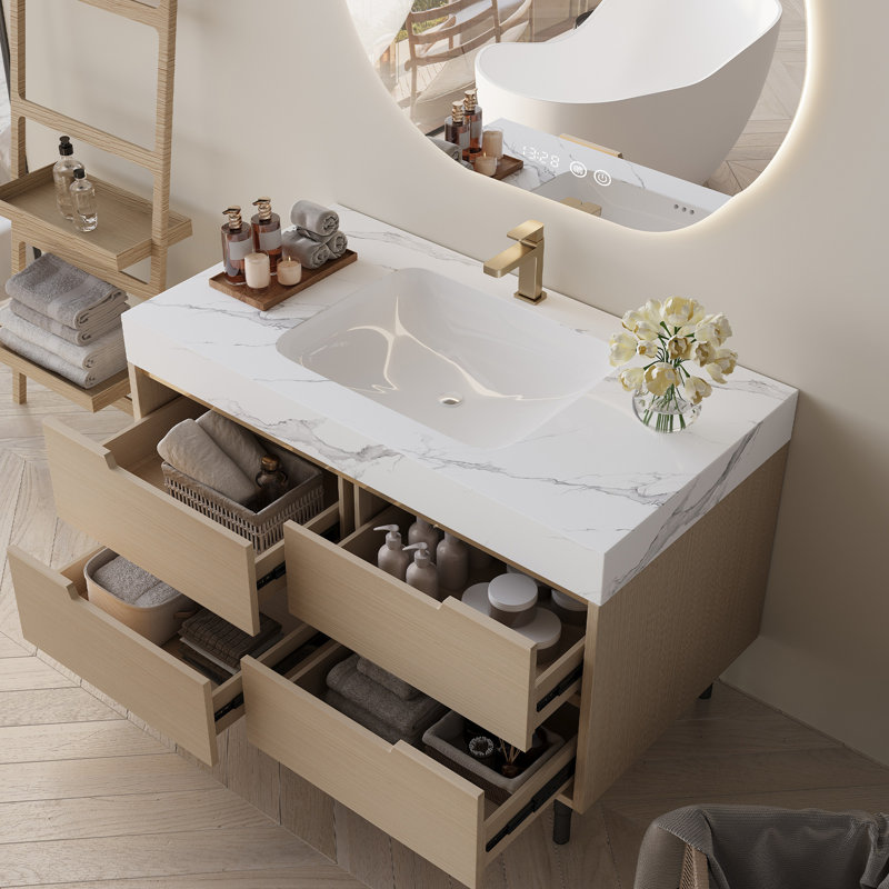 Meuble-lavabo moderne avec lavabo encastré