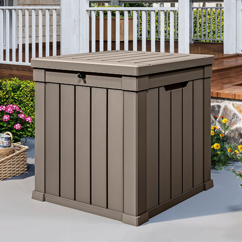 Boîte de rangement pour l'extérieur 50 gallons, Brun