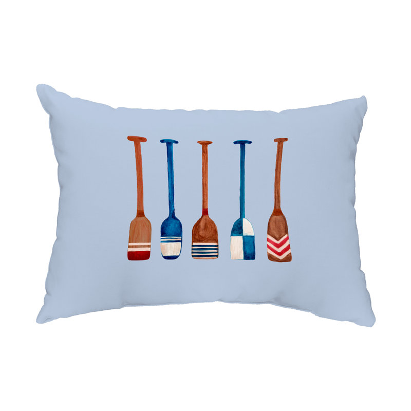 Outdoor Reversible Throw Pillow, Blue