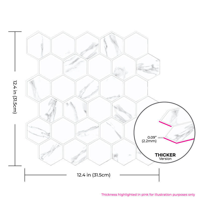 Carreau hexagonal en PVC 12 po x 12 po