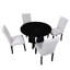 Table de salle à manger moderne et 4 chaises rembourrées pour la salle à manger, la cuisine et le salon-205806379-205806378