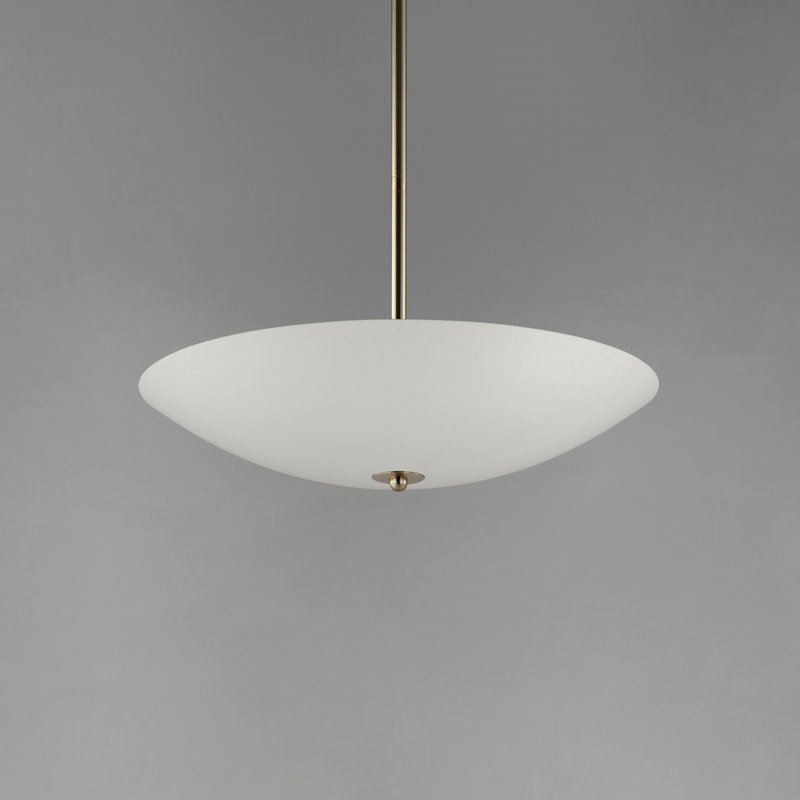 Vesta 1 - Light LED Pendant, French Gold, Matte White, 4.75" H x 23.5" W x 23.5" D