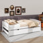 Un lit plateforme simple accompagné d'un lit gigogne sous le lit simple-274311417