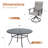 6-Person Patio Dining Set with 50" Round Dining Table and 6 PVC-coated polyester Swivel Dining Chairs-1195854443