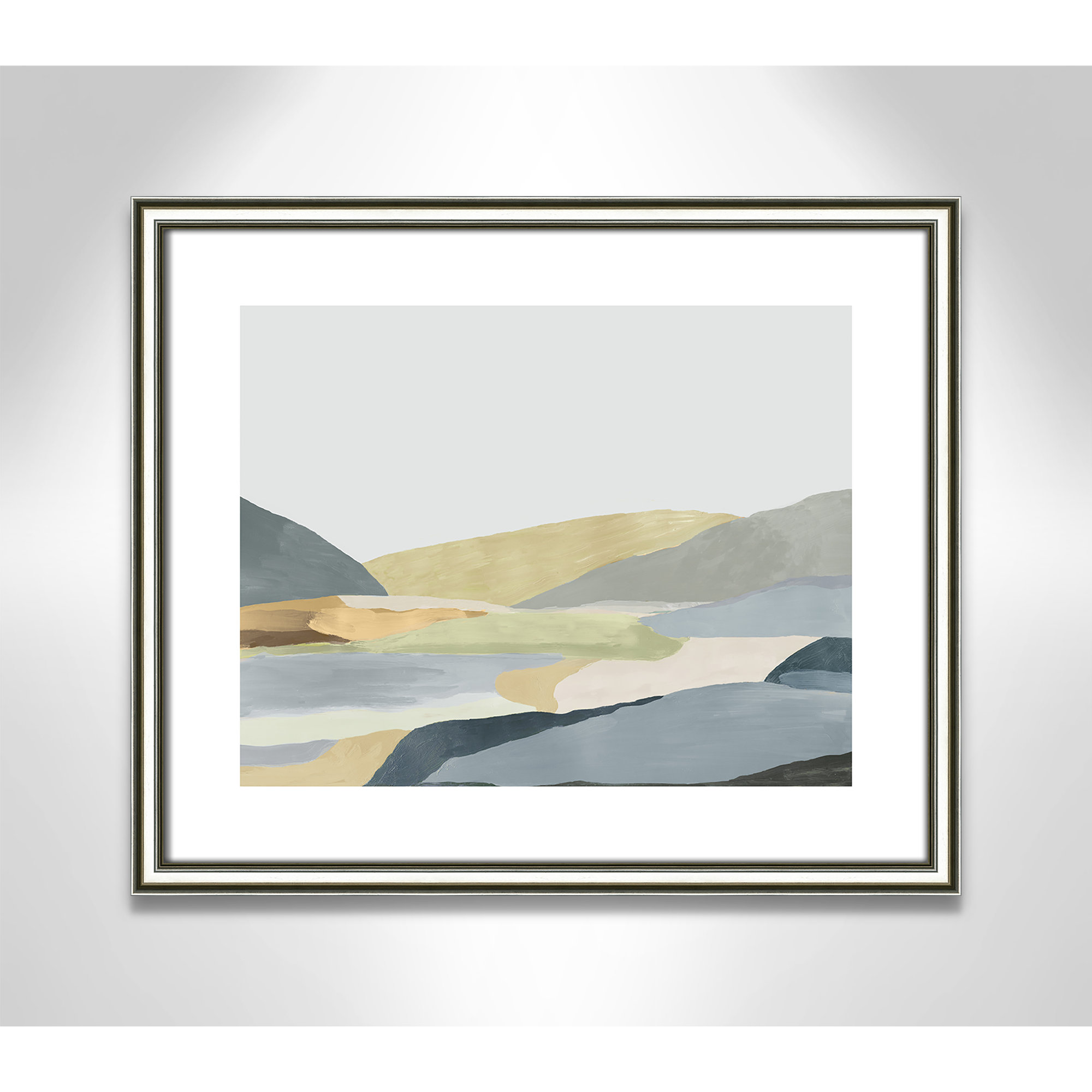 'Warm Hills II' - Picture Frame Painting Print on Paper, 17.25" H x 20.25" W x 0.88" D, Silver Framed Paper