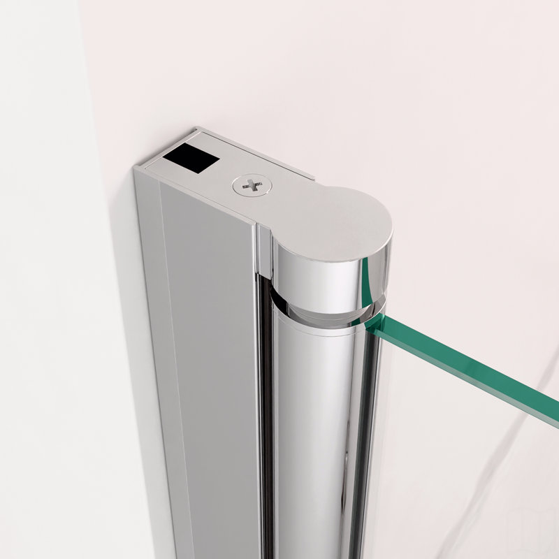 Porte de douche pivotante sans cadre avec verre trempé de 1/4 po (6 mm) d'épaisseur, Chrome chrome