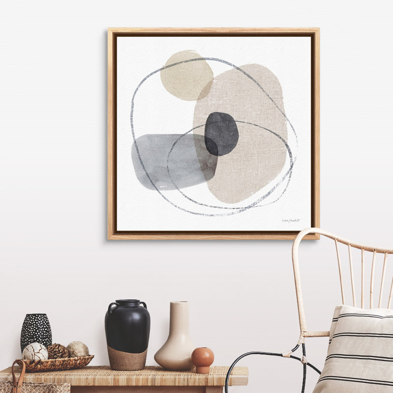 "Think Neutral 11", reproduction d'art par Lisa Audit, H 37,25 po x l 37,25 po, Toile avec cadre flottant, Naturel