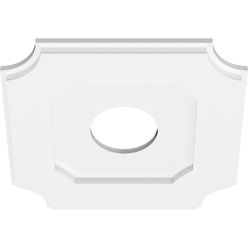 14"OD x 4"ID x 8 1/4"C x 1"P Locke Architectural Grade PVC Contemporary Ceiling Medallion, 1" H x 14" W x 14" D