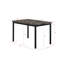 Table à cadre en faux métal avec plateau en métal pour les repas et plus - Assemblage élégant et simple, 100 lb de poids, noir avec des espaces supérieurs élégants, attrait moderne, seuil rapide,