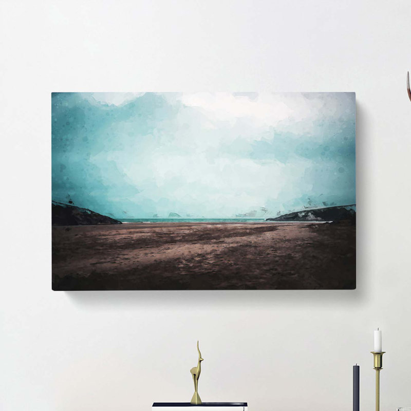 Cornwall Beach in England in Abstract - Wrapped Canvas, 35cm H x 50cm W x 3cm D