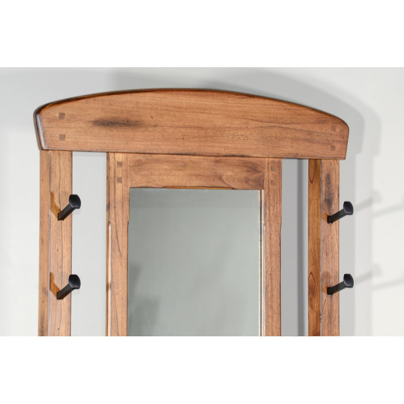 Villepinte Hall Tree 38'' Wide with Bench, Rustic Oak