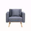 Ensemble de fauteuil causeuse E en tissu de lin gris foncé avec ports de chargement USB, poches et coussins pour une vie moderne