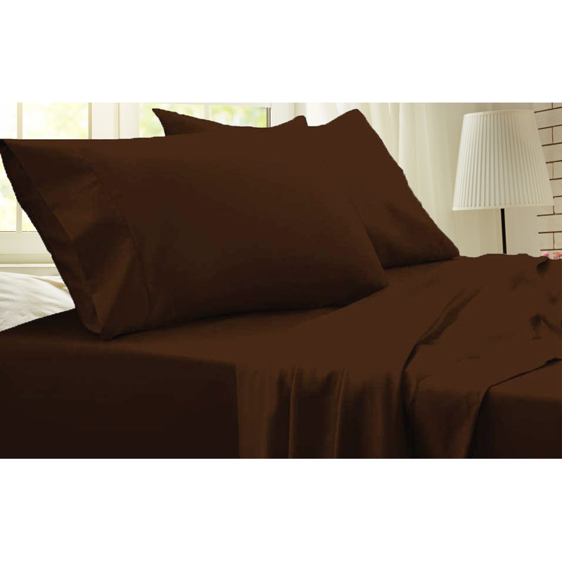 Ensemble de draps en rayonne de bambou de qualité supérieure 4 pièces, Ensemble de draps pour lit simple avec deux taies 